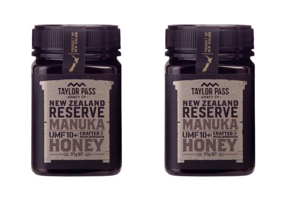 Two-Pack of Taylor Pass Honey Co Reserve Manuka Honey UMF10+ 375g