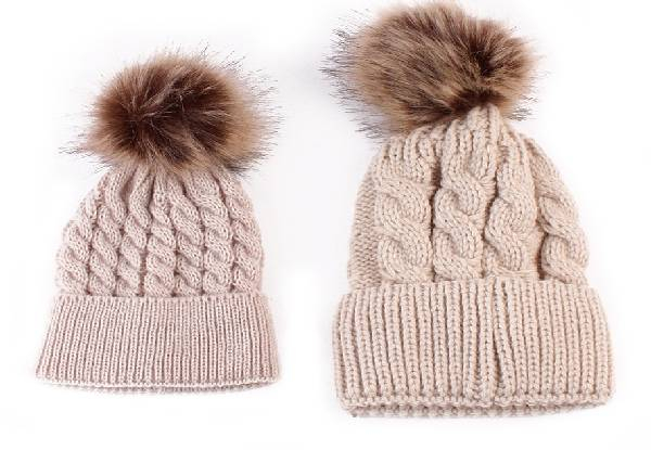 Matching Beanie Knit Hats for Mum & Baby