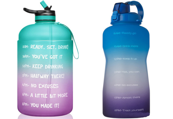 Motivational Water Bottle with Time Marker - Two Sizes Available