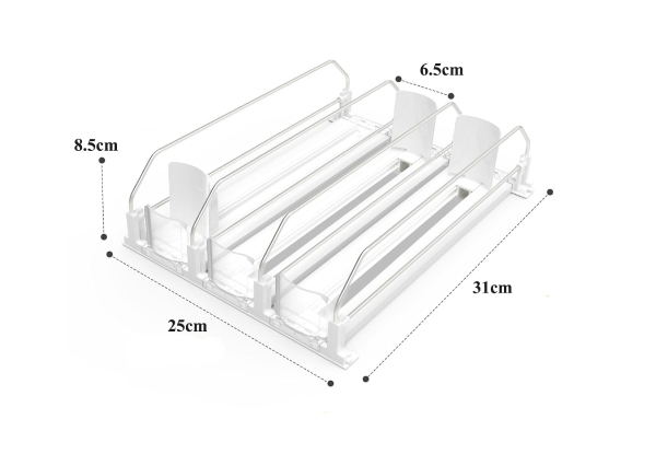 Three-Row Soda Can Dispenser with Spring-Loaded Pusher