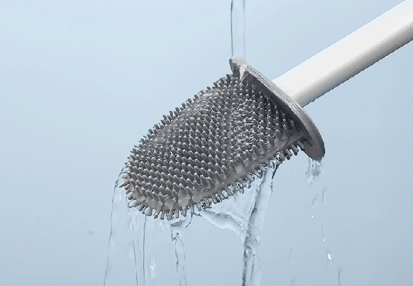 Silicone Toilet Brush with Holder - Three Colours Available