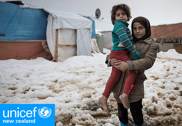 Donate $10, $27 or $58 to UNICEF’s Syrian Children’s Winter Appeal