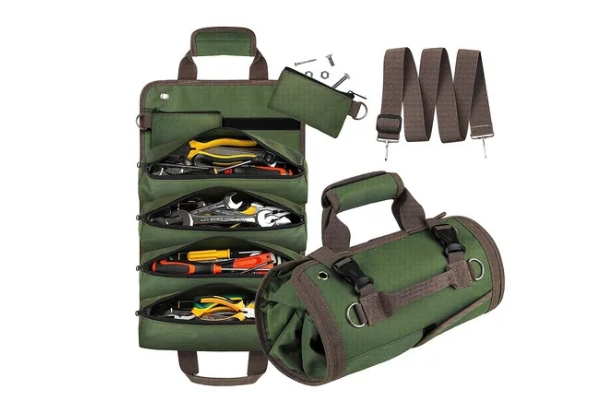 Portable Tool Storage Box with Two Detachable Zipper Pouch - Three Colours Available