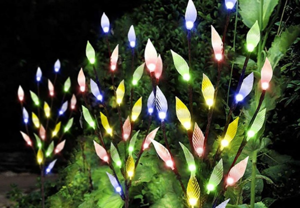 Large 60 LED Solar Tree Leaf Garden Light - Three Colours Available