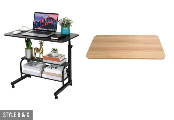 Computer Desk Laptop Table with Wheel Range - Available in Three Styles & Two Colours