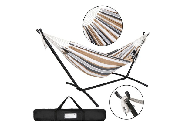 Portable Two-Person Hammock with 9ft Steel Stand