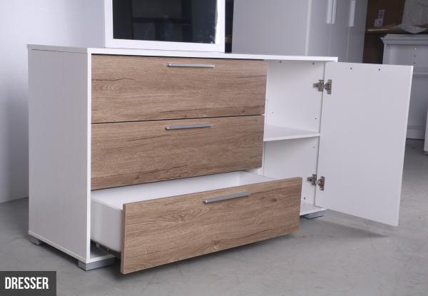Brooklyn Bedroom Furniture Range - Options for Night Stand, Tall Boy & Dresser with Mirror