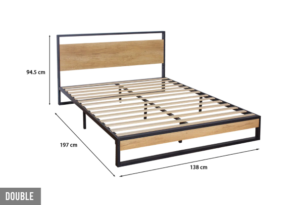Whistler Metal Bed Frame - Available in Two Sizes
