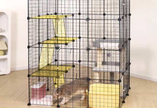 Four-Tier DIY Metal Cat Enclosure Cage