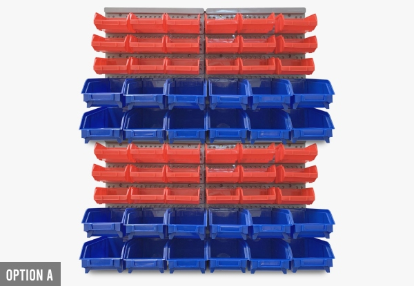 Wall Mounted Storage Bin Rack Range - Four Options Available