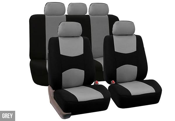 Nine-Piece Universal Car Seat Cover Set - Four Colours Available