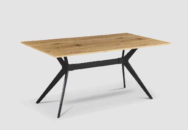 Wooden Dining Table with Metal Legs