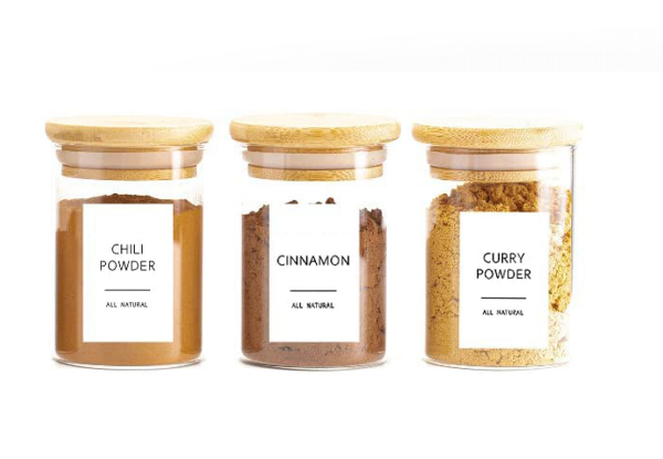 Water-Resistant  Spice Jar Label Set - Option for Two Sets