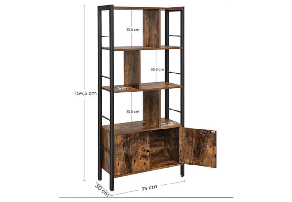 Vasagle Large Two-Door Bookcase Shelf