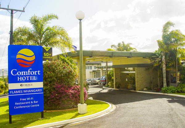One-Night Stay for Two People at Comfort Hotel Flames Whangarei, incl. Breakfast - Options for Two or Three Nights - Valid Friday to Sunday