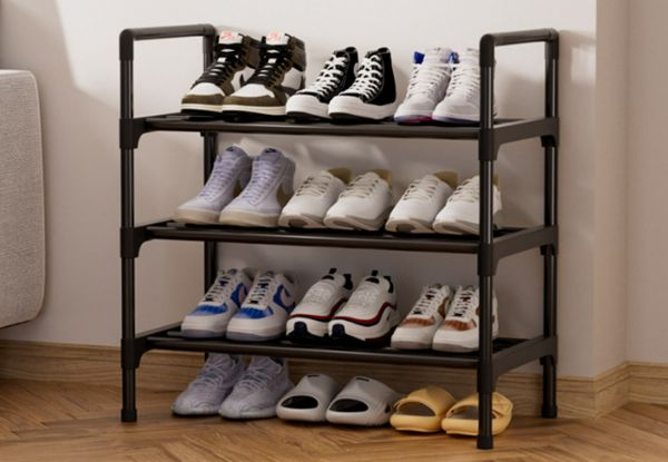 Three-Layer Metal Shoe Storage Shelf