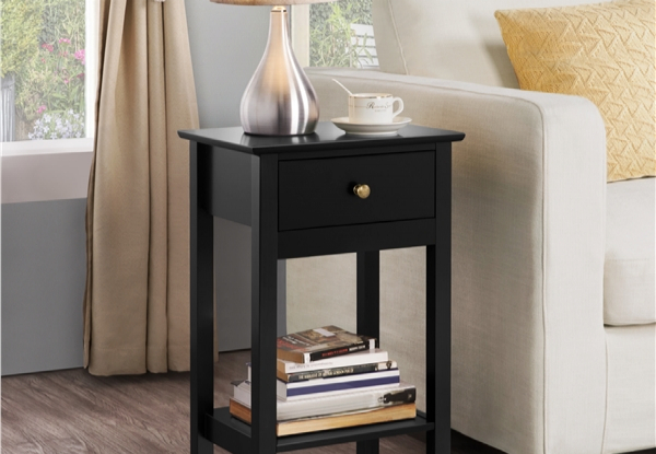 Two-Piece Wood Bedside Night Stand - Two Colours Available