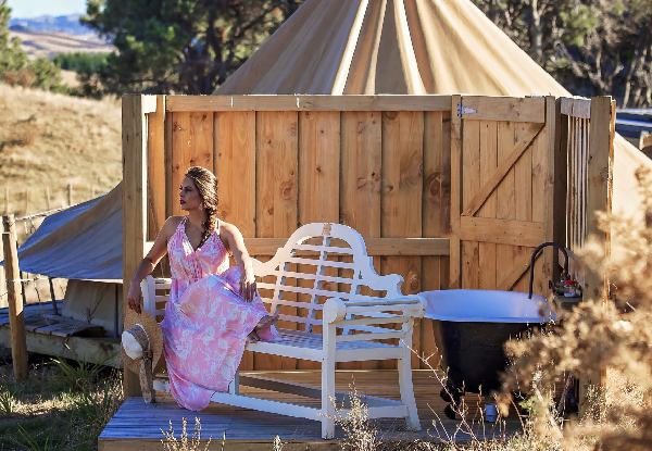 Two-Night Luxury Glamping Package in a Belle Tent for Two People incl. Entry to the Nikau Glow-Worm Cave & Cafe
