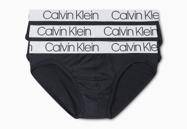 Three-Pack Calvin Klein Hip Brief Underwear - Black