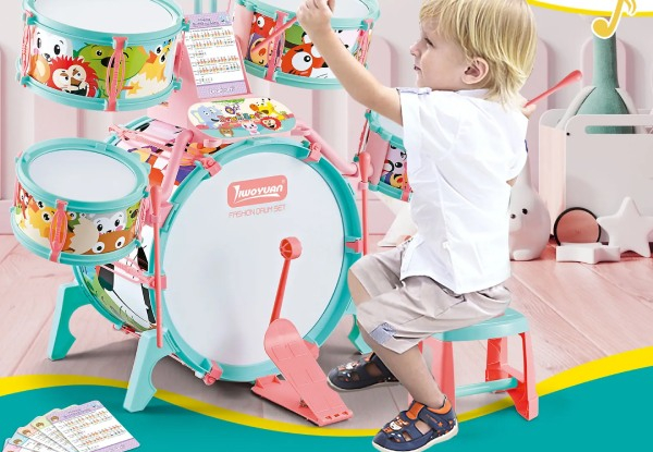 Kids' Jazz Musical Instrument Drum Play Set