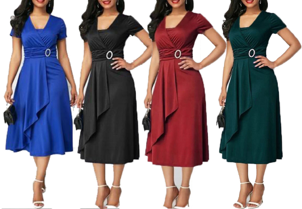 Women's V-Neck Dress - Four Colours & Five Sizes Available