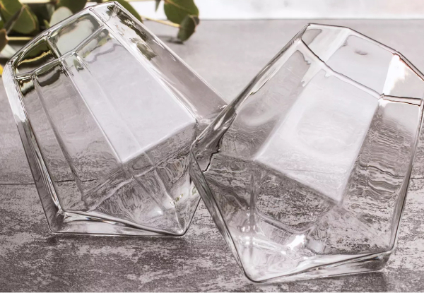 Diamond-Shaped Whisky Glass - Option for Two-Pack