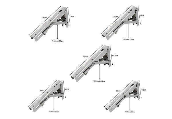 Stainless Steel Folding Table Bracket Shelf Bench - Five Sizes Available