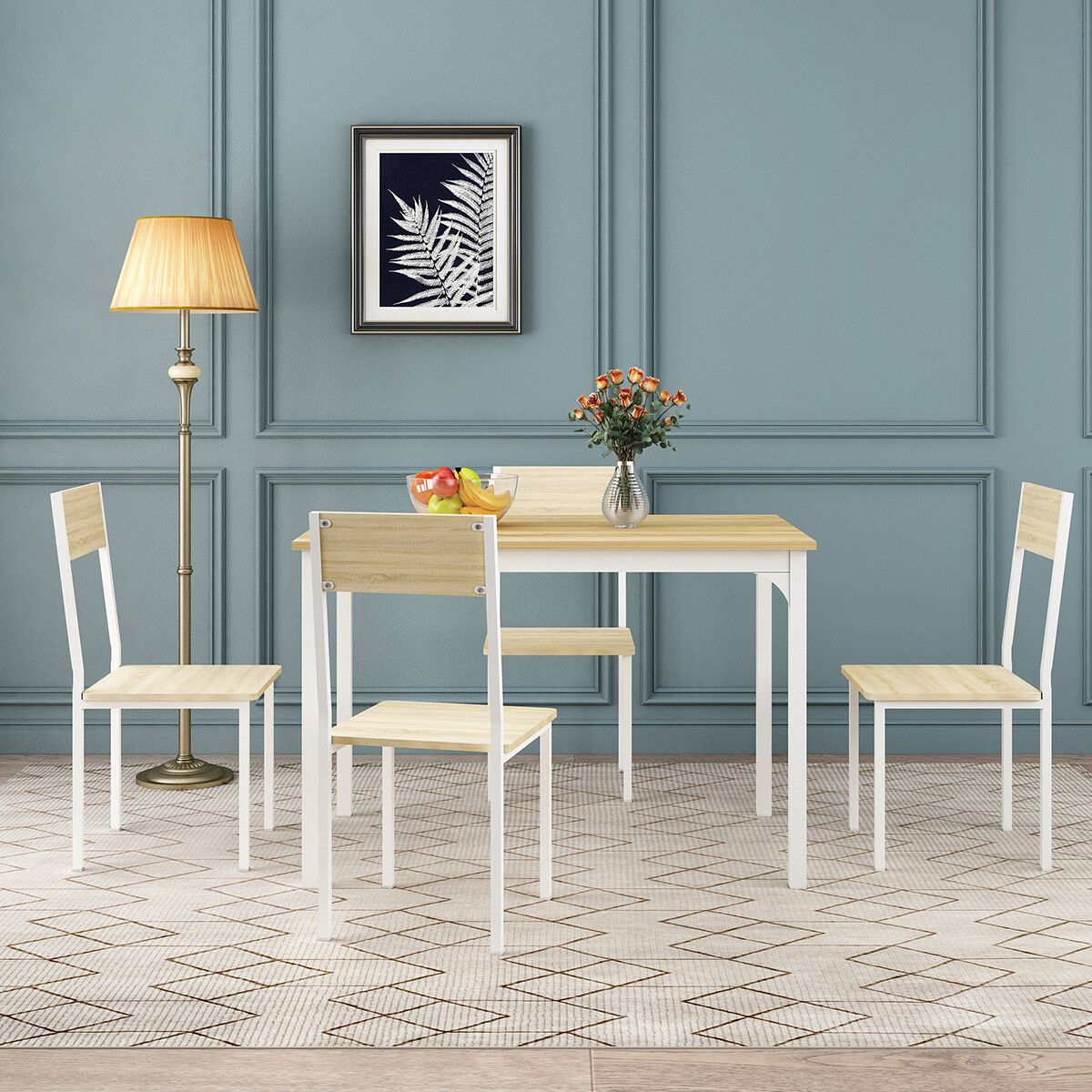 Five-Piece Dining Table & Chairs Set - Available in Two Colours