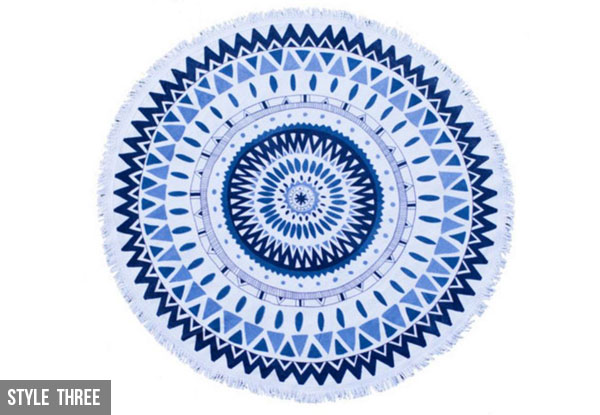 $69 for a Large Round Boho Beach Towel - Three Styles to Choose From