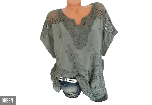 Embroidered Summer Top - Five Colours & Eight Sizes Available