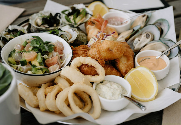 Seafood Platter & a Bottle of Wine for Two People - Valid Monday to Friday