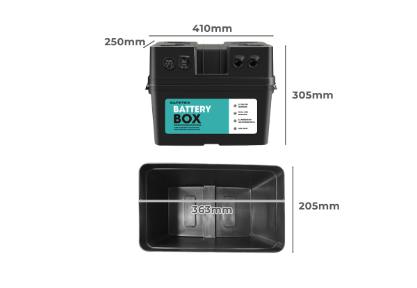 Safetex AGM Battery Box Anderson Plug Dual USB - Two Options Available