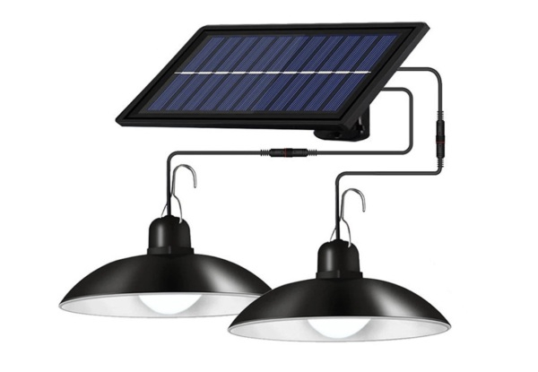 Adjustable Dual Head Solar Pendant Light