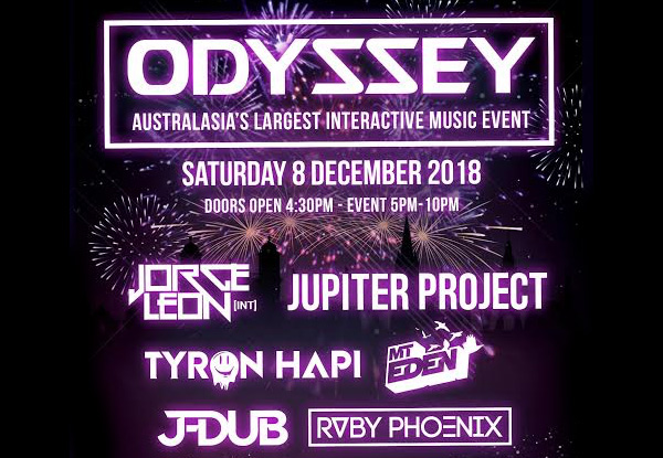 GA Ticket to ODYSSEY - Australasia's Largest Interactive Music Event December 8th 2018 - Christchurch 
 - Option for Two