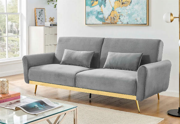 Limpley Elegant Velvet Sofa Bed - Available in Four Colours