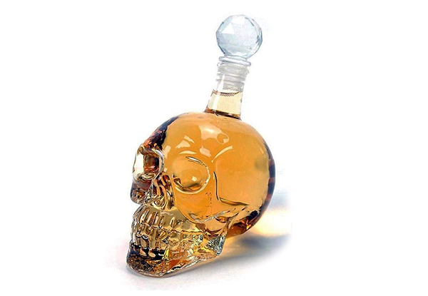 Skull Glass Bottle 550ml