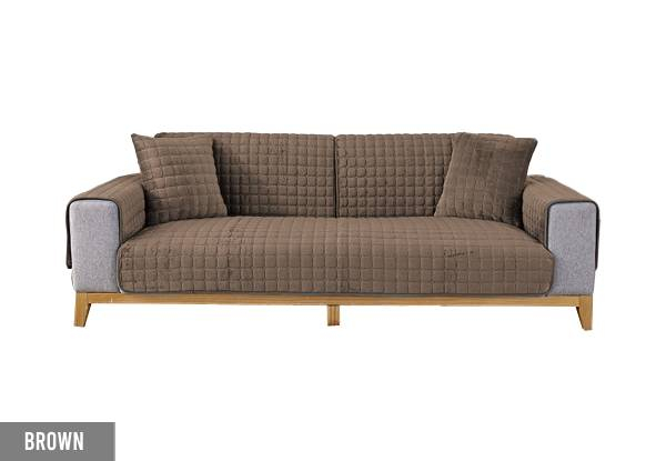 Thickened Flannel Sofa Cushion Cover - Available in Two Sizes, Five Colours & Option for Pillowcase