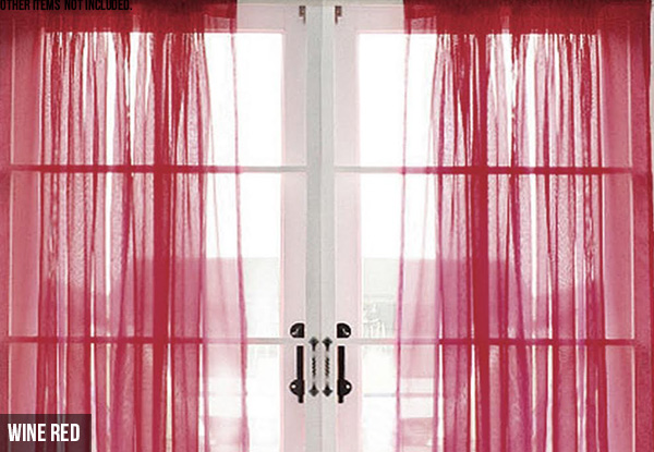 Two Sheer Voile Rod Pocket Curtain Panels - Two Sizes & Nine Colours Available with Free Delivery