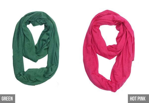 Loop Infinity Scarf with Pocket - 16 Colours Available