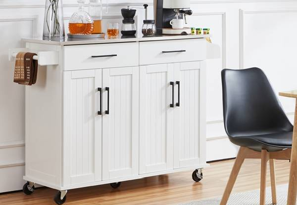 Kitchen Island with Wheels - Two Colours Available