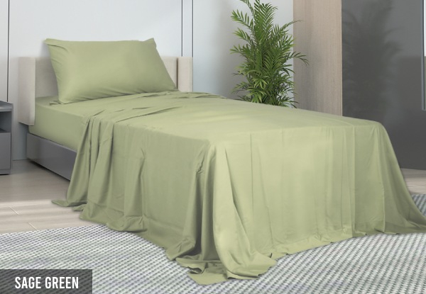 DreamZ Three-Piece Bamboo Fitted Sheet Set - Available in Four Colours & Two Sizes