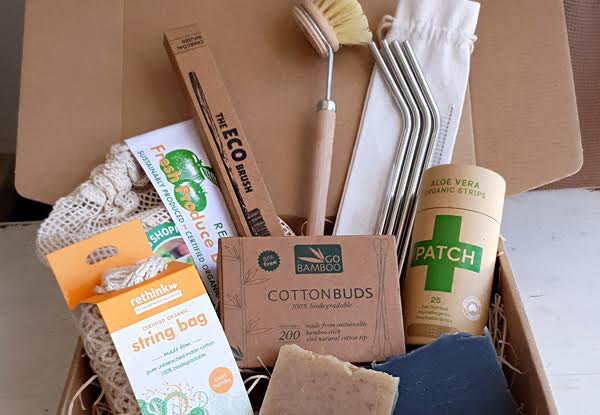 The Eco Box incl. Steel Drinking Straws, Eco Brush, Honey & Oatmeal Soap Bar & More