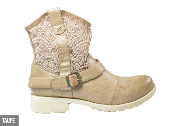 Women’s Short Lace Designer Boot with Low Block Heel - Three Colours Available