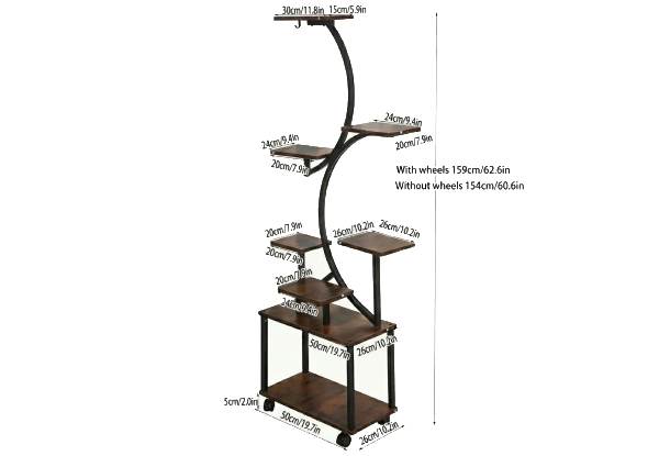 Five-Tier Curved Plant Stand