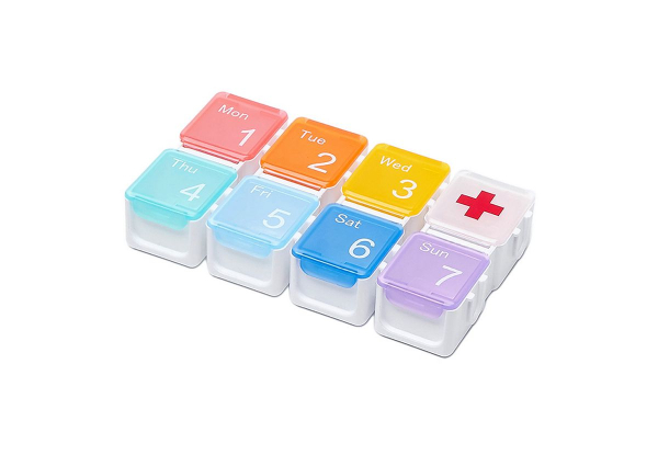 Eight Grid Pill Box - Three Colours Available & Option for Two-Pack