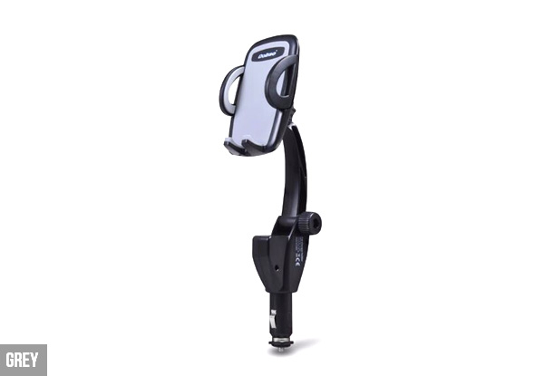 Three-in-One Dual USB Smartphone Mounting Car Charger - Two Colours Available