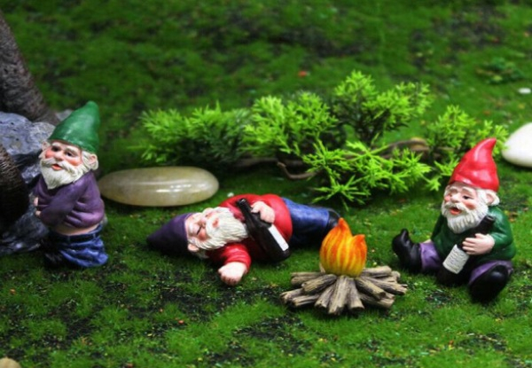 Miniature Garden Elf Ornament Set