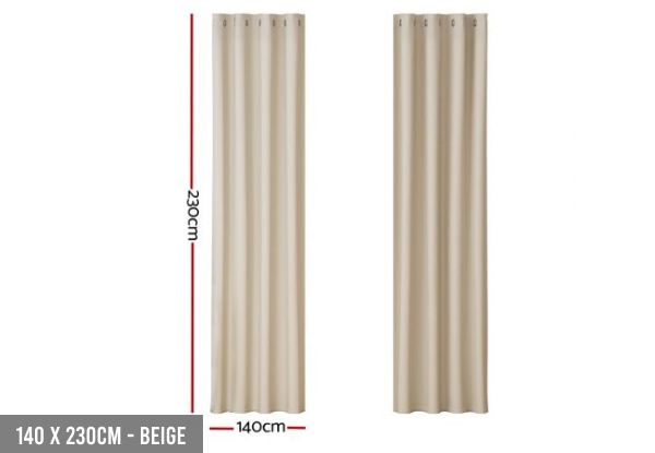 Two-Piece Blackout Window Curtain Eyelet - Available in Four Colours & Four Sizes