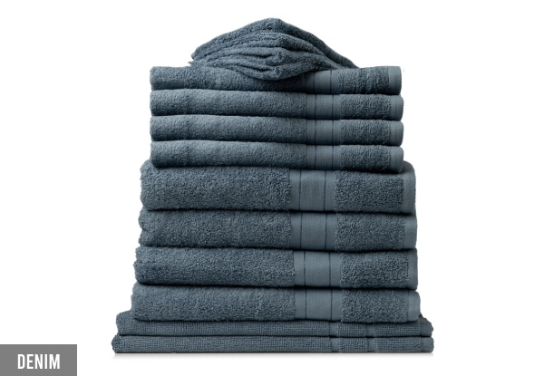 14-Piece Royal Comfort 100% Cotton Mirage Towel Set - Five Colours Available