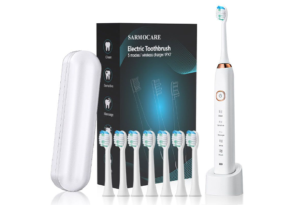 Electric Toothbrush Kit with Travel Case & Charge Stand - Two Colours Available